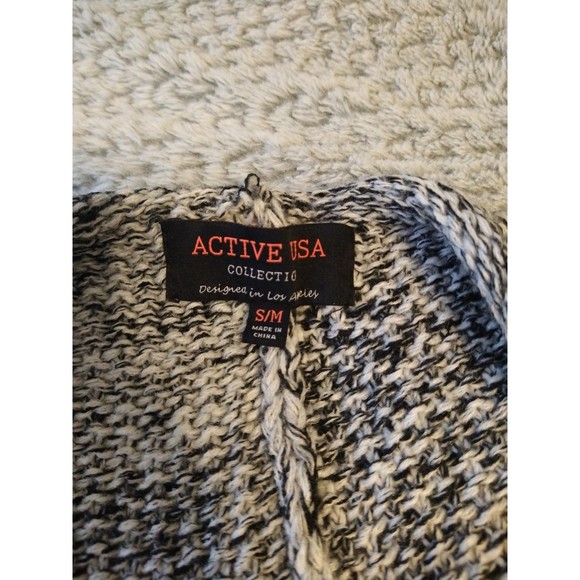 Active USA black & white multicolor wide sleeve small Cardigan - Picture 8 of 9